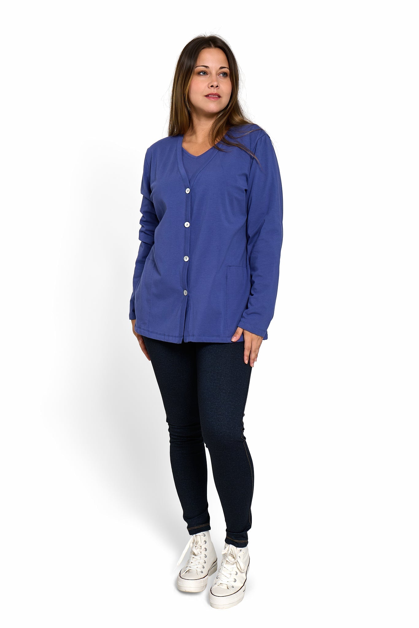 Basic Long Sleeve Jacket with Pockets