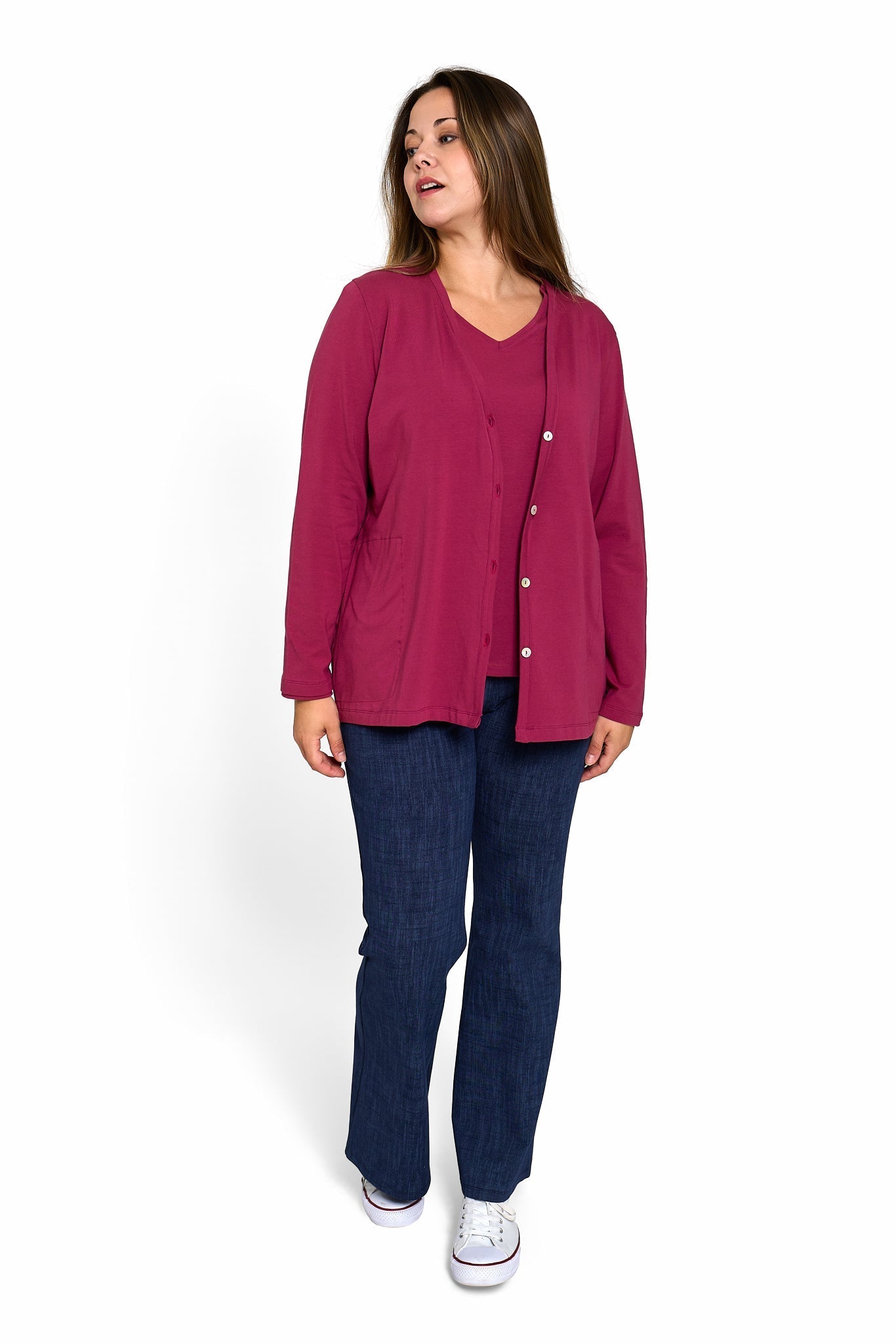 Basic Long Sleeve Jacket with Pockets