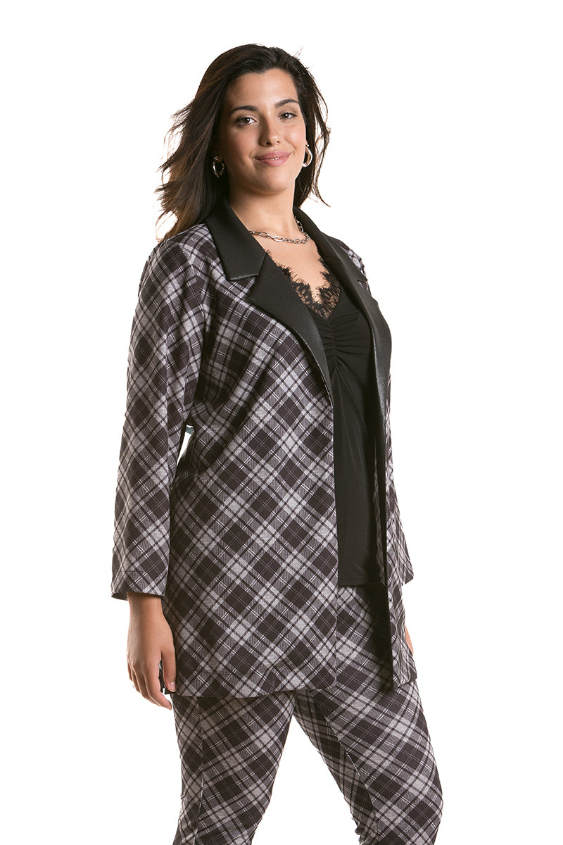 BLAZER LIGERO ESTAMPADO SOLAPA CONTRASTE