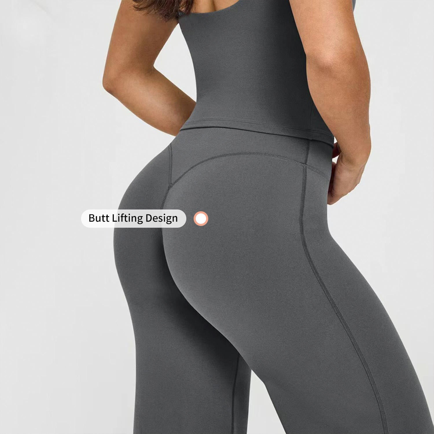 Pantalón Flare Deportivo de Cintura Alta – Tejido Elástico Premium y Efecto Moldeador