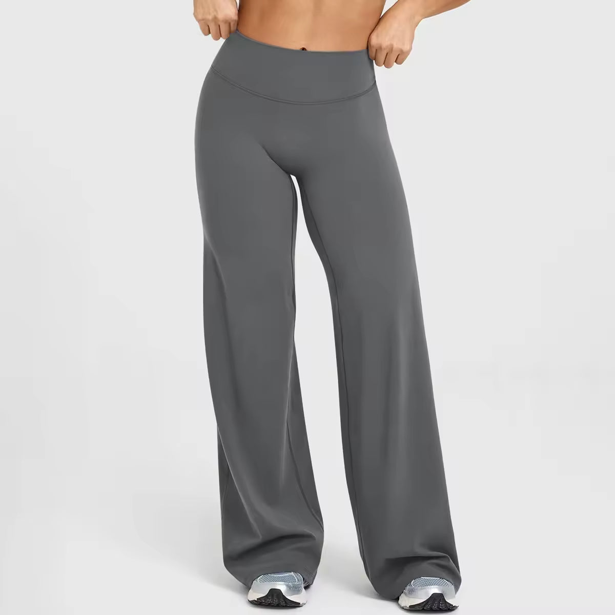 Pantalón Flare Deportivo de Cintura Alta – Tejido Elástico Premium y Efecto Moldeador